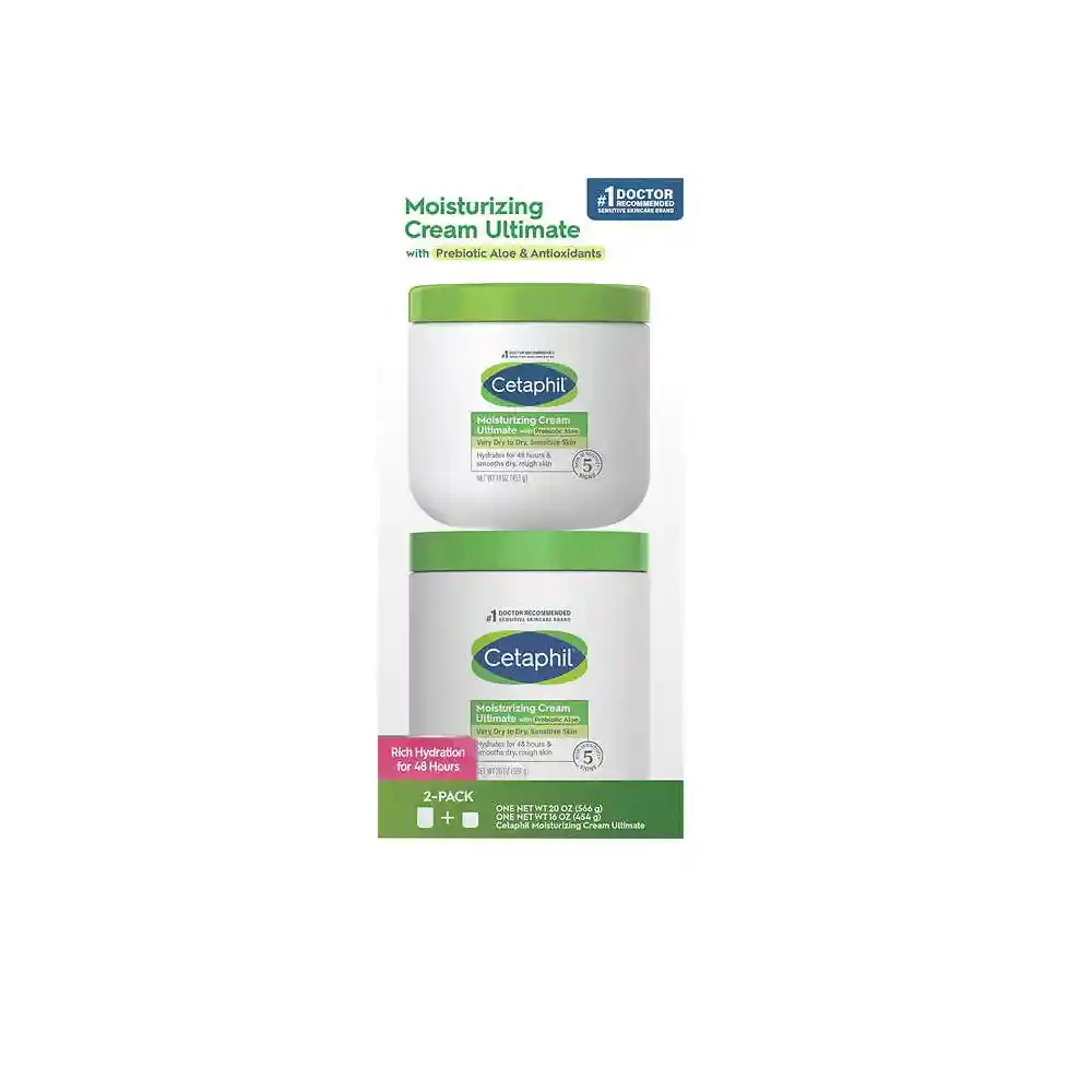 Set Cetaphil Crema Hidratante Ultimate Con Aloe Prebiótico