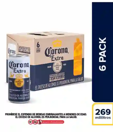 Cerveza Corona Extra En Lata X6