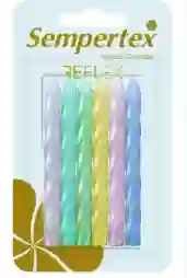 Velita Espiralada Colores Pasteles X6