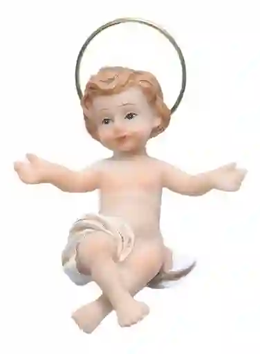 Figura Religiosa Niño Jesús Corona Pequeño Porcelana Italiana Santini