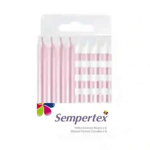 Velitas Rayas Rosadas