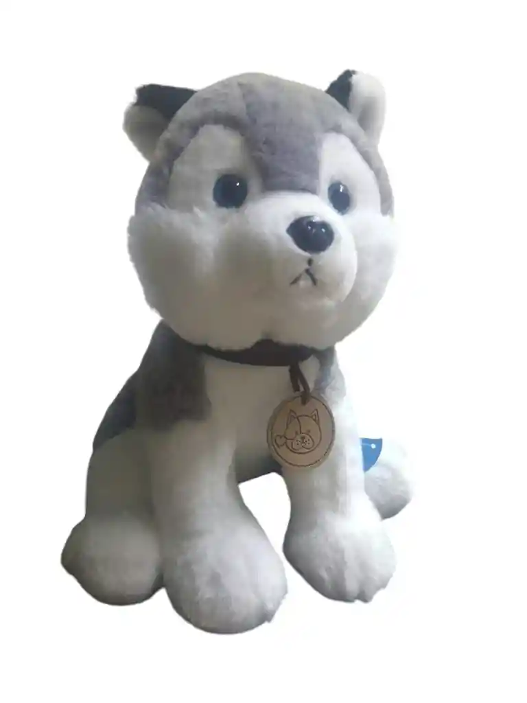 Peluche De Cachorro Sentado Lobo Siberiano 30cm