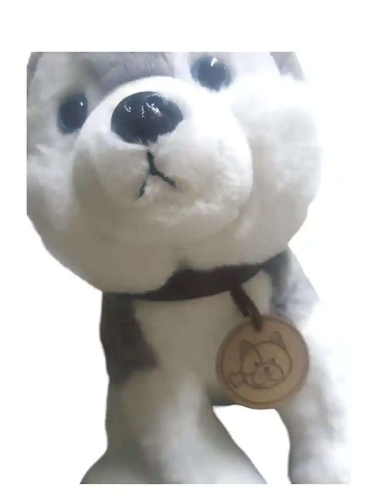 Peluche De Cachorro Sentado Lobo Siberiano 30cm