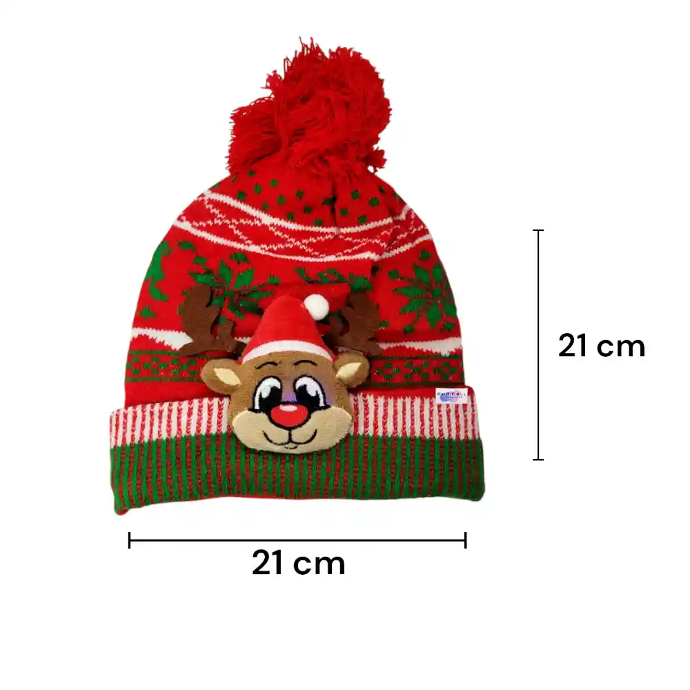 Gorro Navidad Térmico Con Luz Diseño Navideño Para Niños