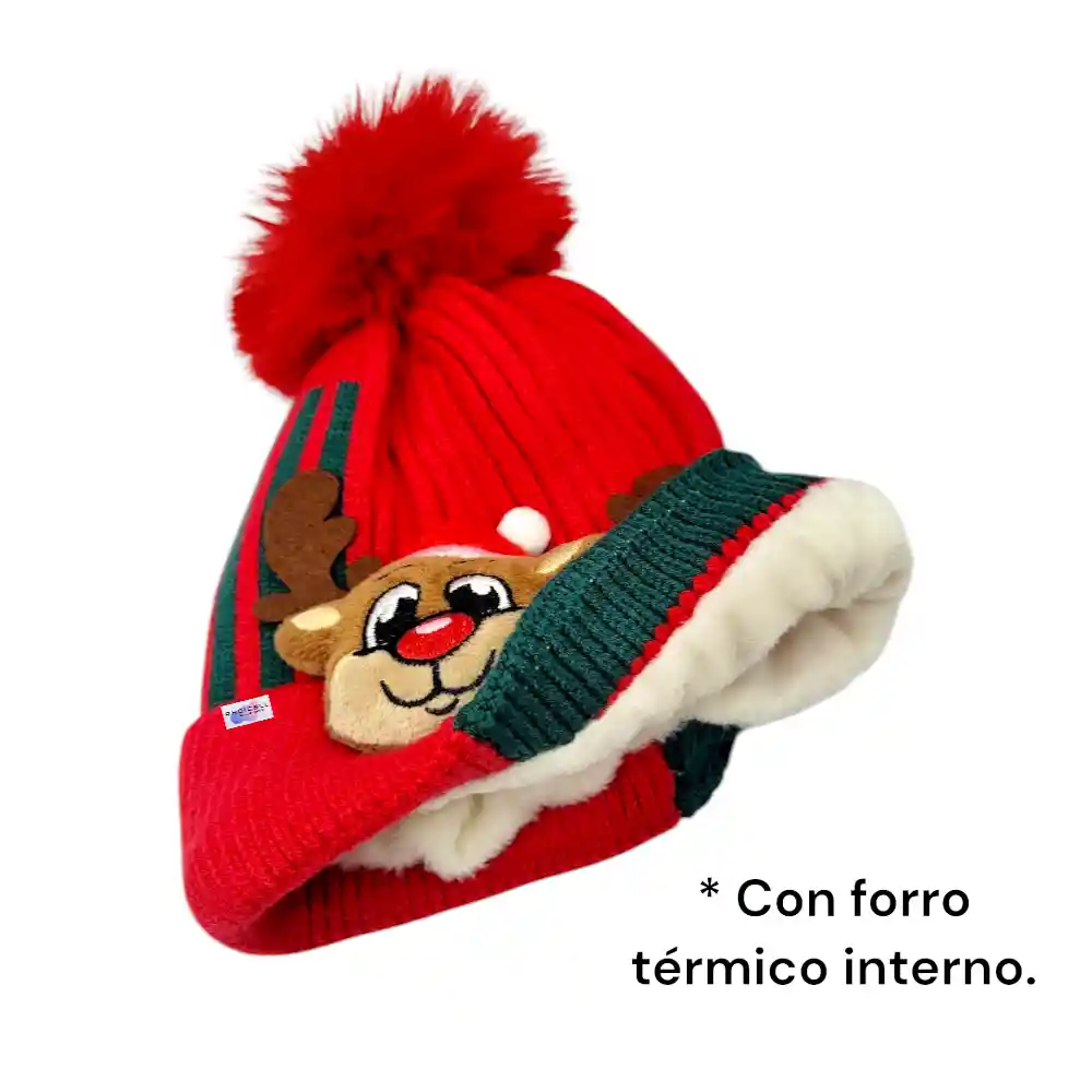 Gorro Navidad Térmico Con Luz Diseño Navideño Para Niños