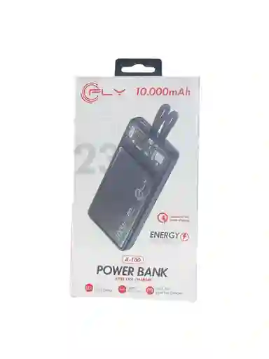 Power Bank Fly A-180 De 10,000mah Con Carga Rápida Y Multifuncional