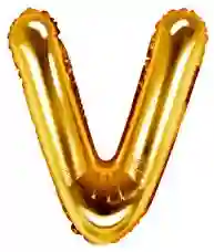 Globo Metalizado 16 Pulgadas Letra "v" Dorado