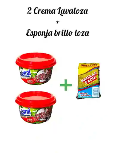 Combo 2 Lavaloza-desengrasante X 450 Gramos + Esponja Loza