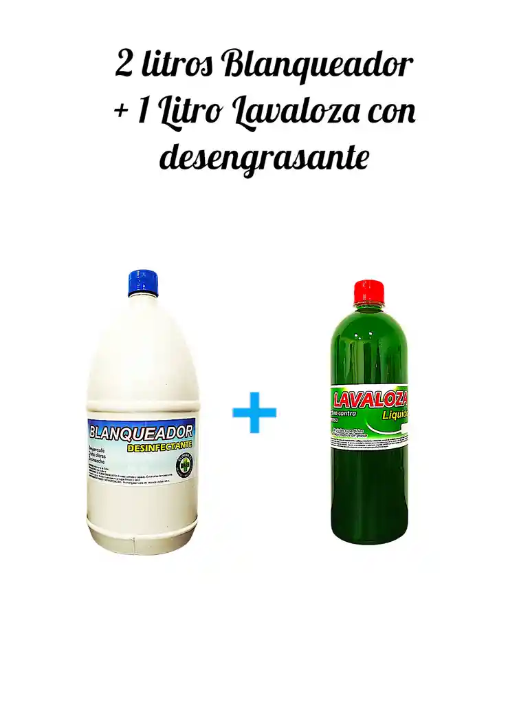Combo Cloro X 2l + Lavaloza-desengrasante Biodegradable X 1 L