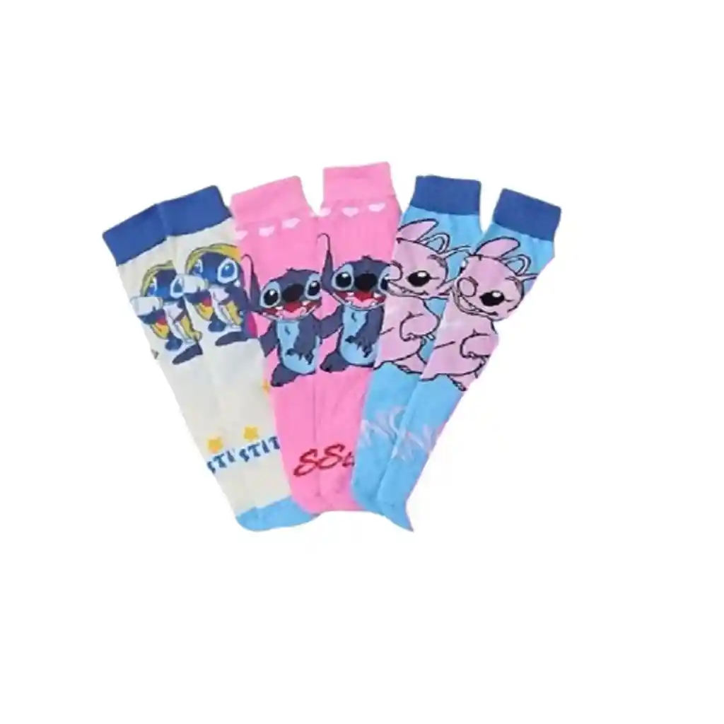 Paquete Por 3 Pares De Medias Estilo Stitch