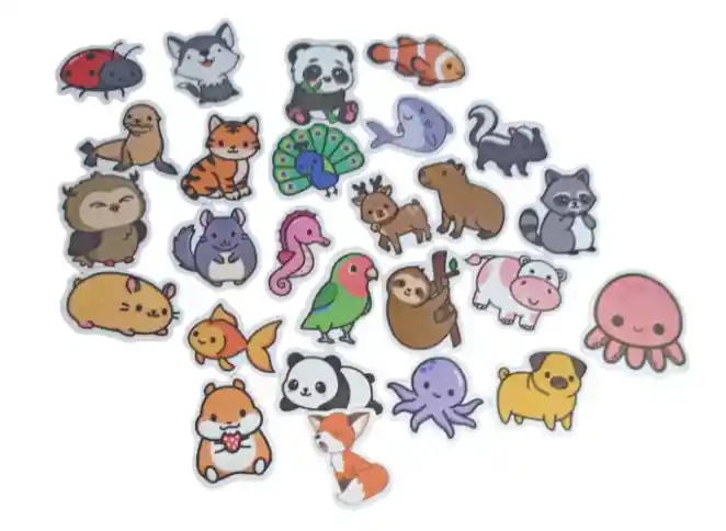 Pegatinas Stickers Calcomanias Calcas Adhesivos Coleccion Animales X25 Und Apr