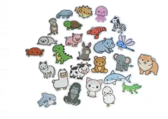 Pegatinas Stickers Calcomanias Calcas Adhesivos Coleccion Animales X25 Und Apr