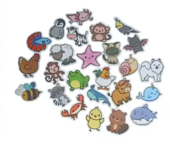 Pegatinas Stickers Calcomanias Calcas Adhesivos Coleccion Animales X25 Und Apr