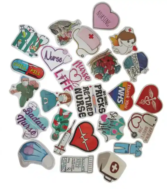 Pegatinas Stickers Motivo Medicina Calcomanias Calcas Adhesivos Coleccion X25 Unx25 Und