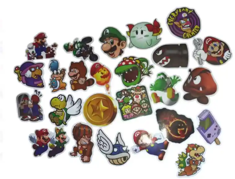 Pegatinas Motivo Mario Bros Stickers Calcomanias Calcas Adhesivos X25