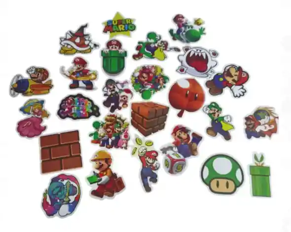 Pegatinas Motivo Mario Bros Stickers Calcomanias Calcas Adhesivos X25