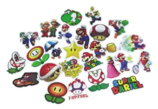 Pegatinas Motivo Mario Bros Stickers Calcomanias Calcas Adhesivos X25