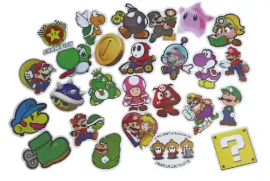 Pegatinas Motivo Mario Bros Stickers Calcomanias Calcas Adhesivos X25