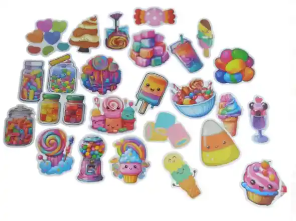 Pegatinas Motivo Dulces Animado Stickers Calcomanias Calcas Adhesivos X25