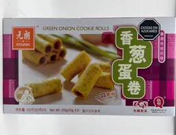 Galleta Tipo Crepes Japones Sabor A Cebolla (wafer Roll Verde) 150g