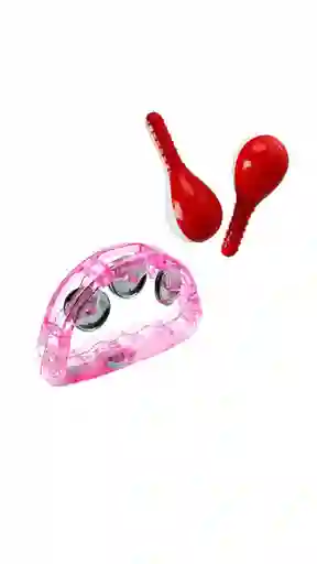 Pandereta De Luz Y Maracas Navideñas