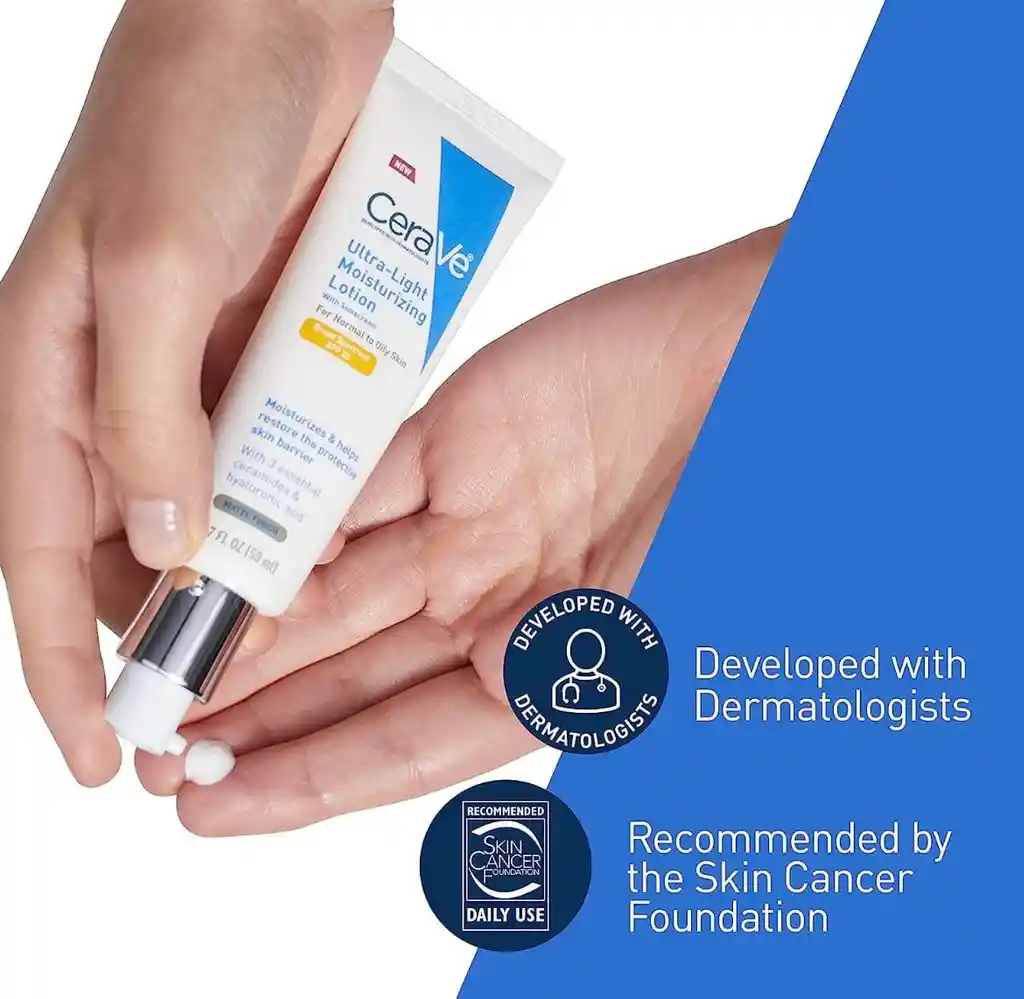 Cerave Crema Humectante - Ultra-light Moisturizing Lotion - Con Bloqueador Solar 30 Spf