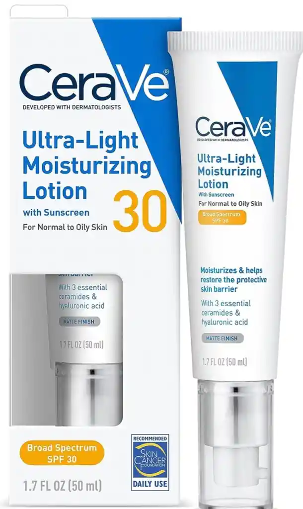 Cerave Crema Humectante - Ultra-light Moisturizing Lotion - Con Bloqueador Solar 30 Spf