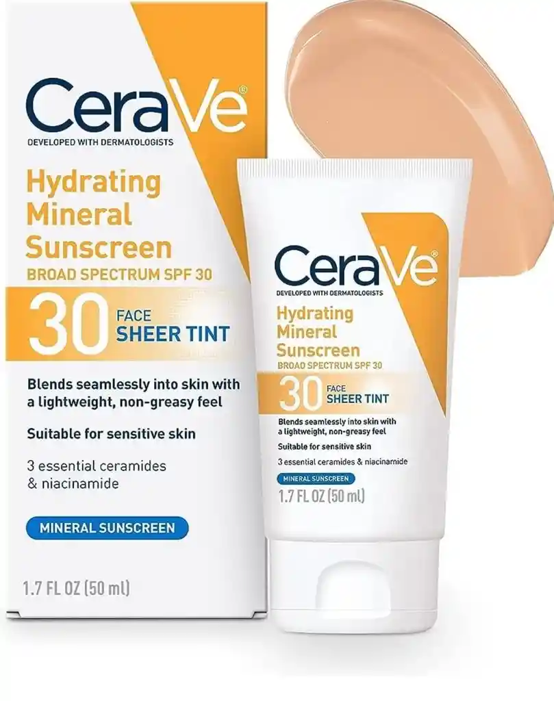 Cerave Protector Solar Con Pigmento 30 Spf - Hydrating Sheer Sunscreen Broad Spectrum Spf 30