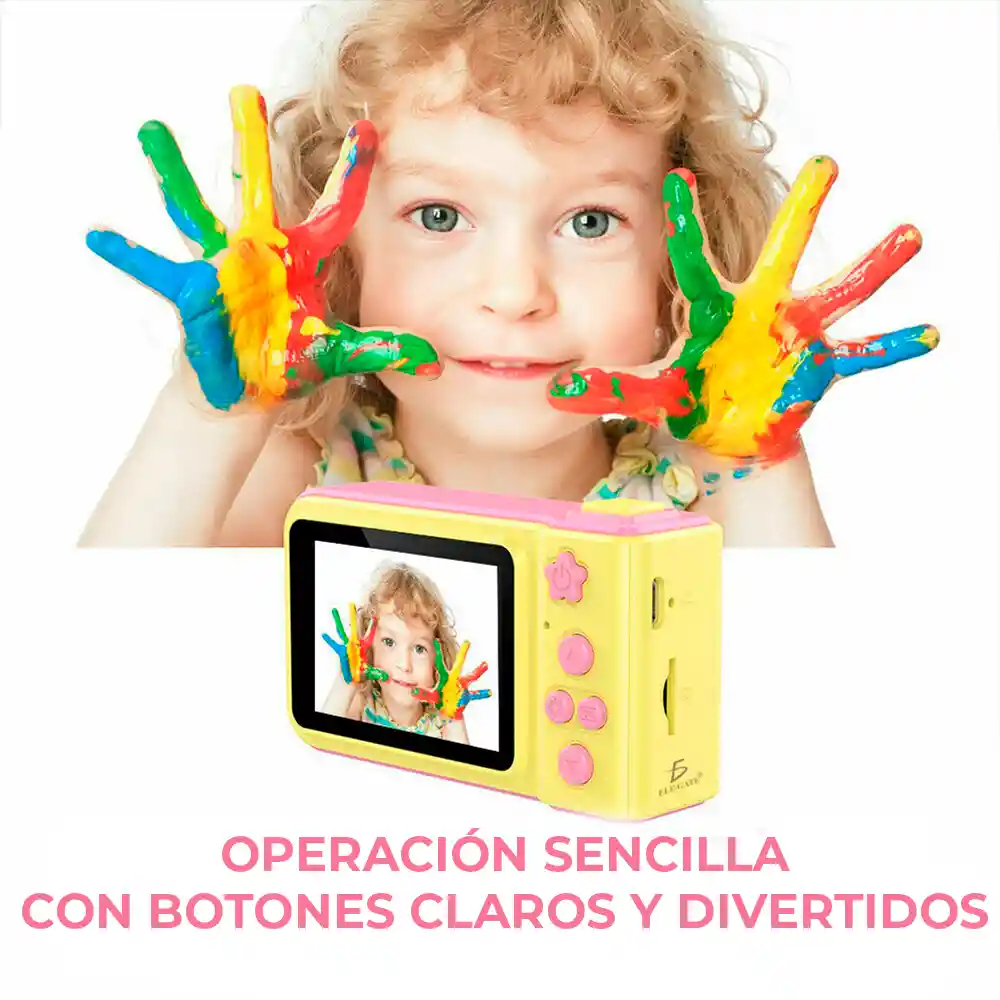 Cámara Digital Para Niños Fotos Vídeos Con Marco Incorporado