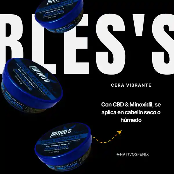 Cera Vibrante Bless - Nativos Con Minoxidil X160g