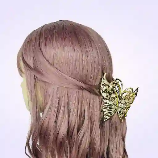 Pinza Gancho Caimán Mariposa Dorado Para Cabello