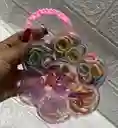 Estuche Flor Pequeño Cauchos Para Cabello Cauchitos Moñas Ganchitos Piojitos