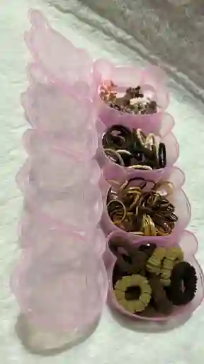 Estuche Osos Cauchos Para Cabello Cauchitos Moñas Ganchitos Piojitos Cafe