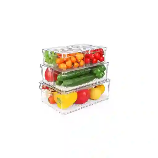 Organizadores Nevera Cocina Set X 7 Contenedores Con Tapa