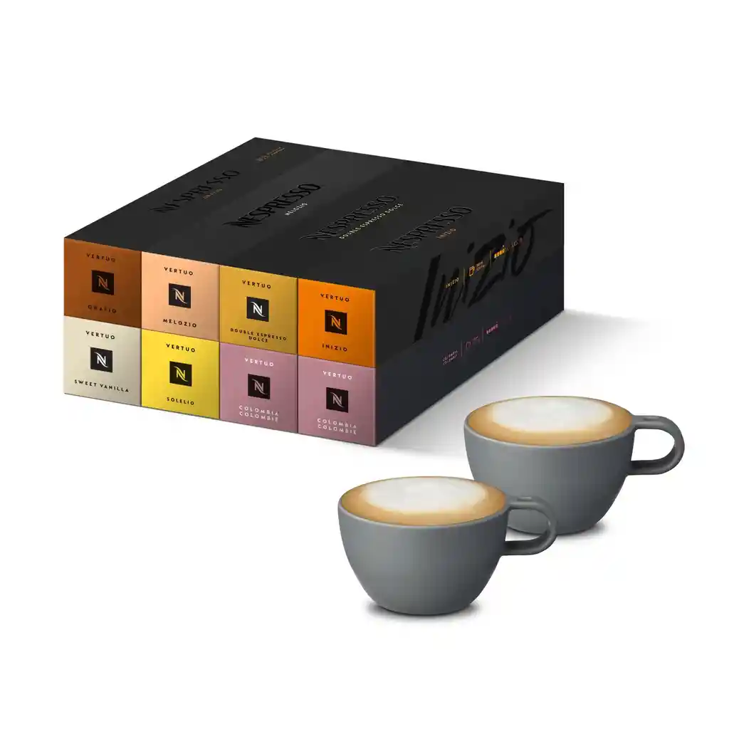 Obsequio 2 Tazas Cappuccino + Pack X 80 Cápsulas Vertuo Nespresso