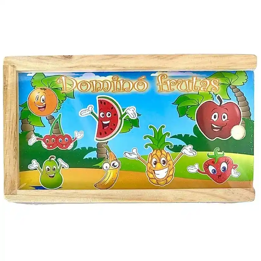 Domino Infantil En Madera Motivo Frutas