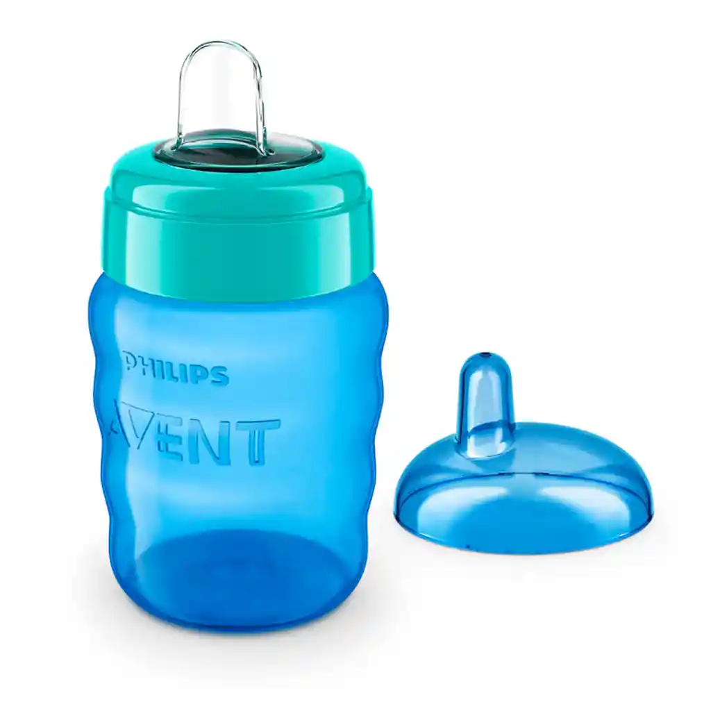 Vaso Celeste Para Jugo Con Boquilla Suave, Vaso De 260ml Con Boquilla En Silicona 100% Libre De Bpa, Con Sistema Para Beber A Sorbos - Philips Avent