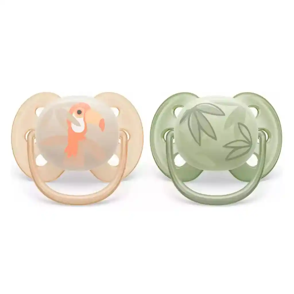Chupa Ultra Soft X2 Tucán Hiervas De 0 A 6 Meses, Ideal Para Piel Sensible - Philips Avent