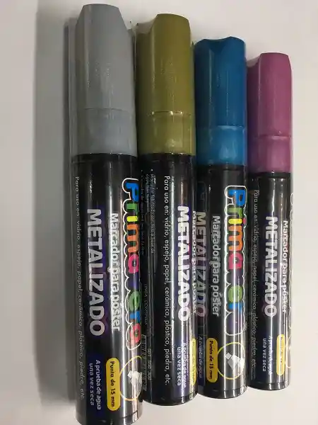 Marcador Colores Metalizados Para Vidrio 15mm