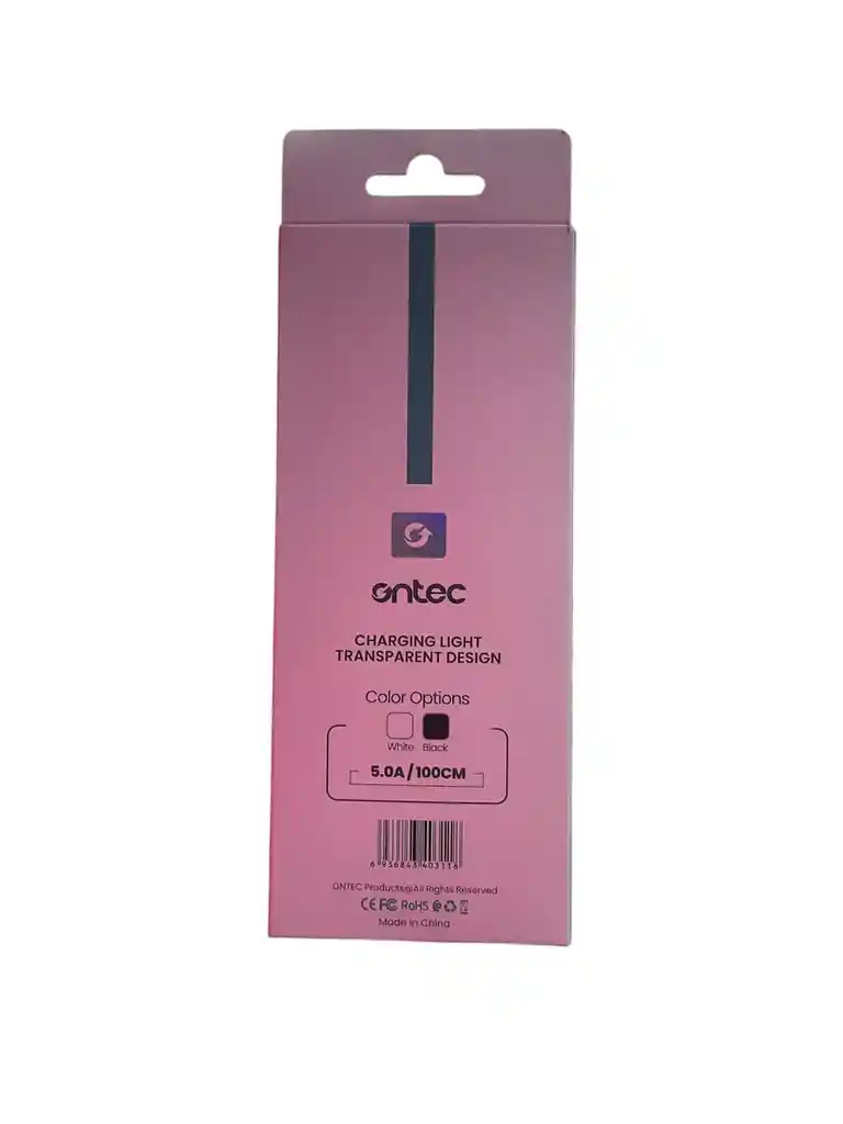 Cable Usb-c A Usb-c Ontec C950 - Carga Rápida Y Diseño Transparente