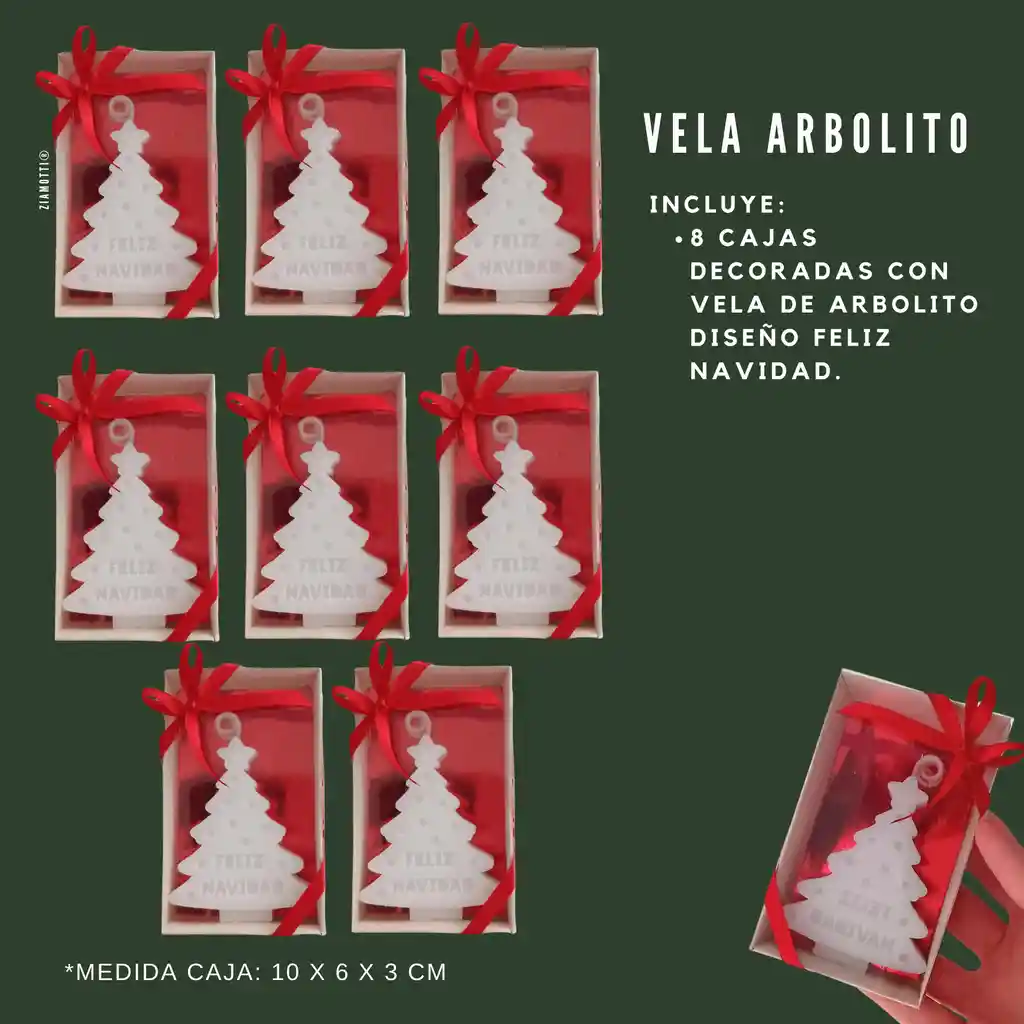 Vela Arbolito Feliz Navidad X 8 Unds