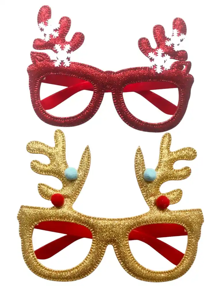 3 Gafas Navidad Con Diseño De Reno Papa Noel Dia Velitas Café