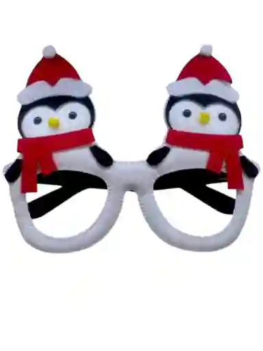 Gafas Navidad Con Diseño De Pinguino Dia Velitas Blanco 1 Und