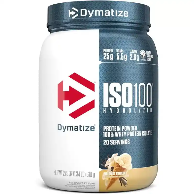 Iso 100 Hidrolizada Sabor Vainilla Gurmet 1.3lb Dymatize Proteína Limpia