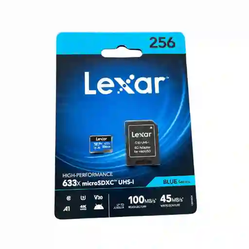 Micro Sd 256gb Clase 10 U3 V30 A1 4k 100 Mb/s-lexar