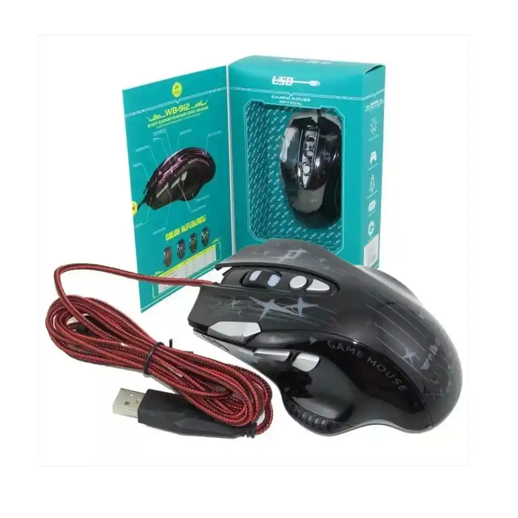 Mouse Gamer Weibo 8 Botones Alambrico Rgb Wb-912