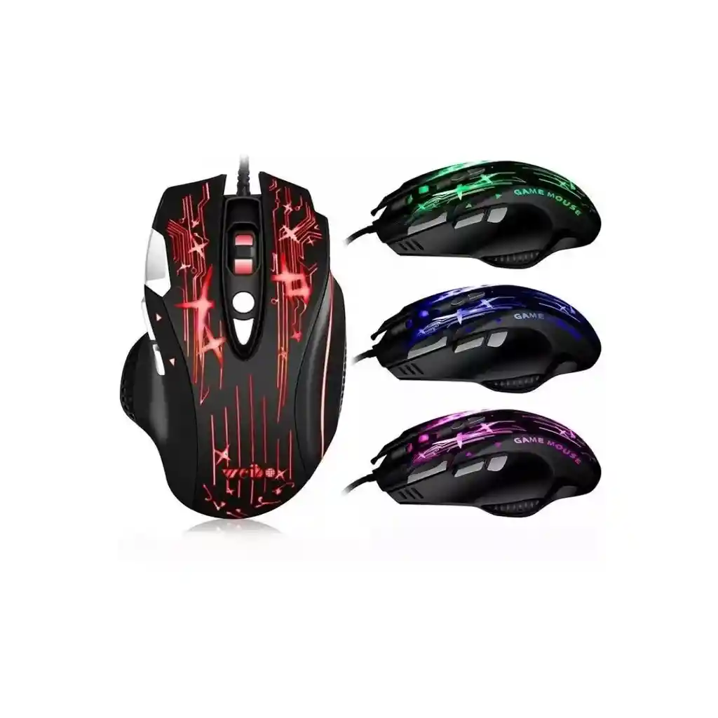 Mouse Gamer Weibo 8 Botones Alambrico Rgb Wb-912