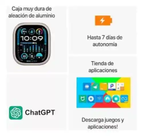 Smartwatch Con Audifonos Hk Ultra 2 Generación 5 Chat Gpt