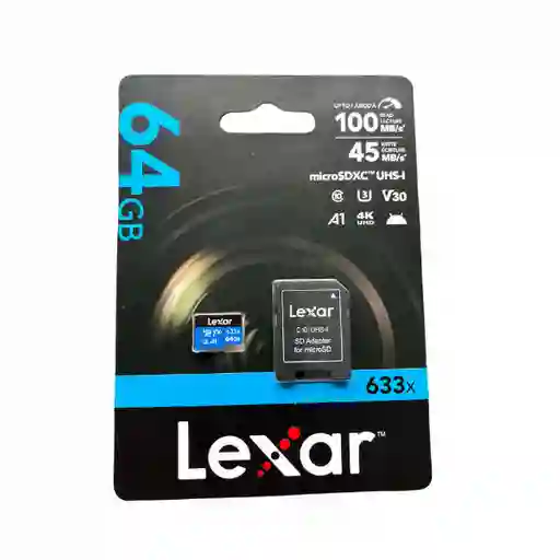 Micro Sd 64gb Clase 10 4k A1 100mb/s Lexar