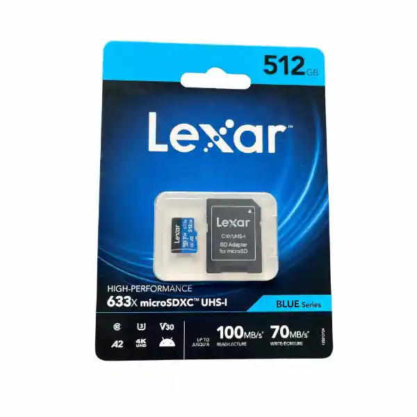 Micro Sd 512 Gb Clase 10 V30 A2 4k 100 Mb/s-lexar